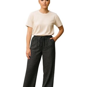 Tommy Hilfiger navy blue and white relaxed wide leg trousers size 6